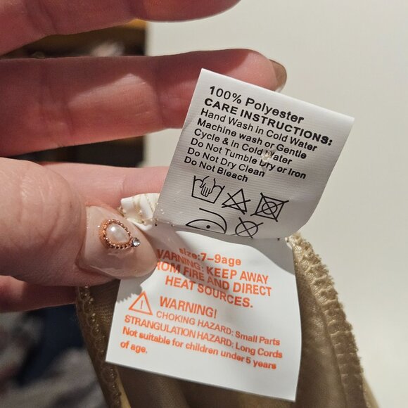 Flapper Dress Girls Size M (7-9) Gold Halloween New Years Eve Play Costume 1920s - Picture 7 of 7